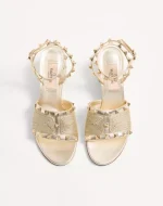 Valentino Rockstud Sandal In Laminated Nappa With Cornely Embroidery 60Mm - Image 5
